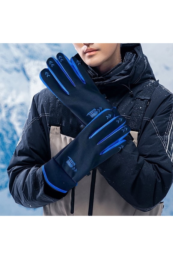 Winter Gloves Men,Fleece Lined Thick Unisex Touch Screen Thermal Gloves for Driving and Skiing