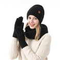thumbnail image 1 of Ahabrexf Cold Weather Gloves, Winter Accessories Velvet Hat Scarf Gloves Warm Set for Women, 1 of 3