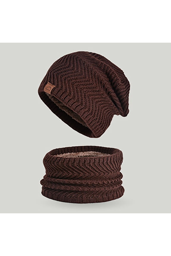 Winter Hats for Women,Warm Fleece Knitted Cap and Scarf 2 Pc Set for Outdoor Cold Protection