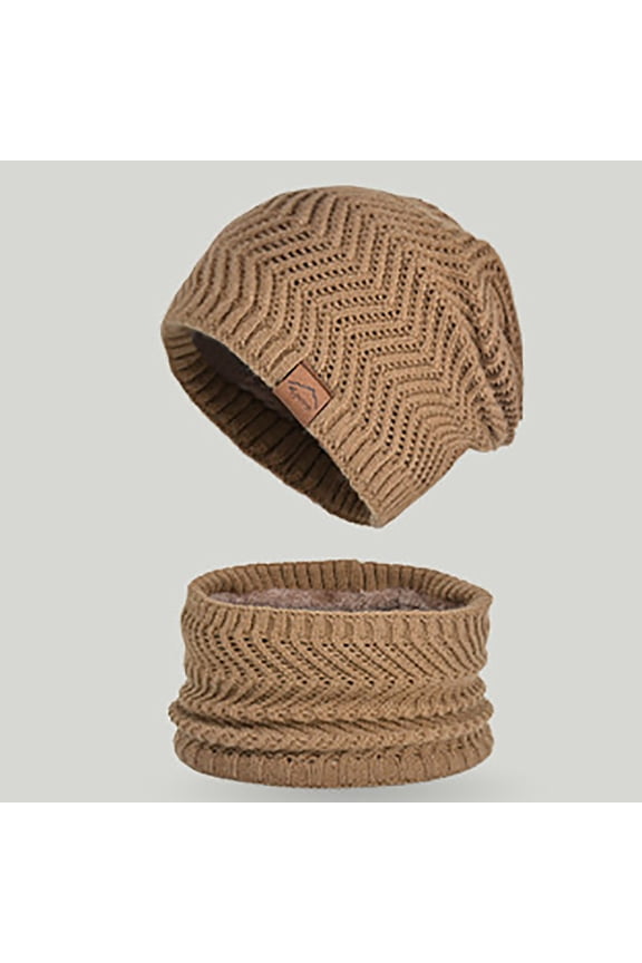 Winter Hats for Women,Warm Fleece Knitted Cap and Scarf 2 Pc Set for Outdoor Cold Protection