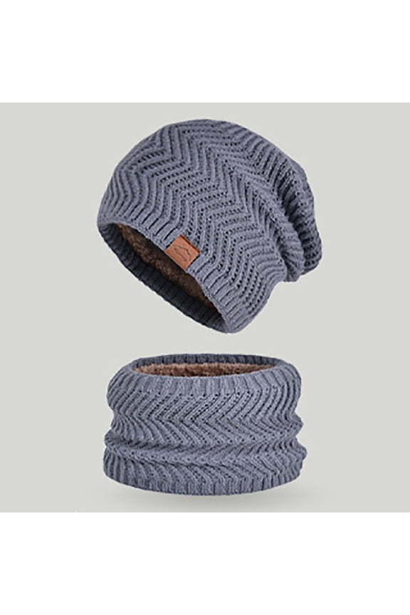 Winter Hats for Women,Warm Fleece Knitted Cap and Scarf 2 Pc Set for Outdoor Cold Protection