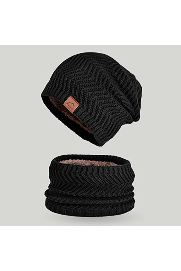 Winter Hats for Women,Warm Fleece Knitted Cap and Scarf 2 Pc Set for Outdoor Cold Protection