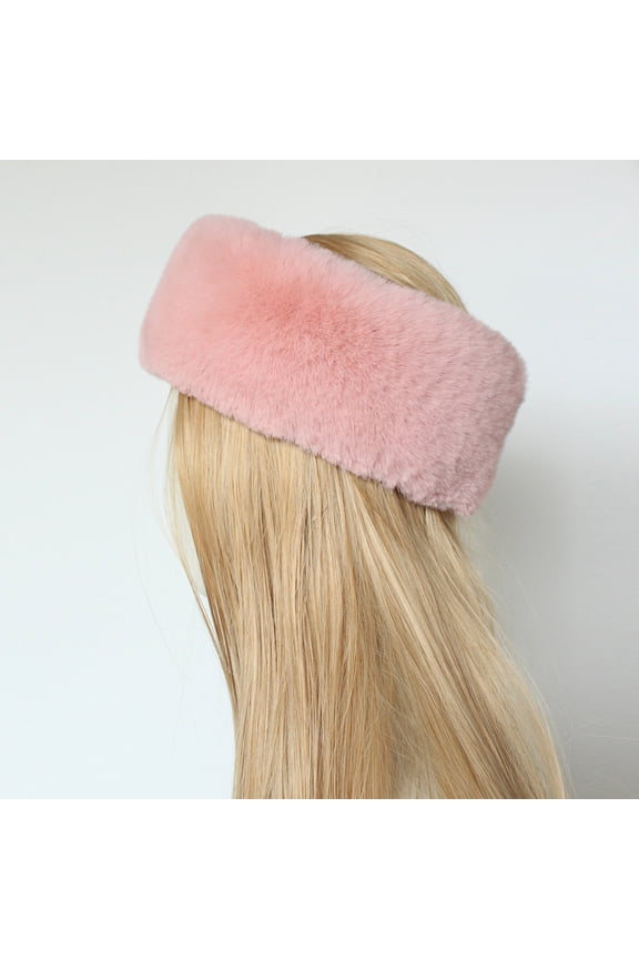 Winter Headband for Men,Ladies Solid Color Warm Headband Imitation Fur Hat