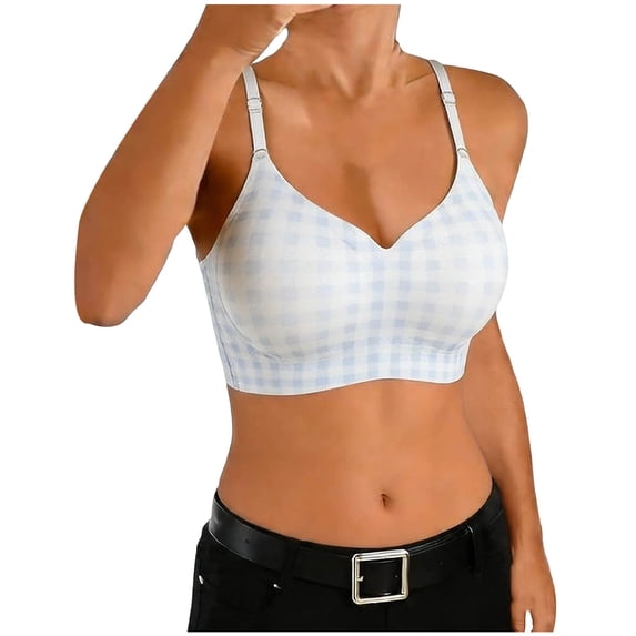 Ahabrexf Wireless Seamless Tshirt Bra for Women, No Underwire, Adjustable Straps Push Up Lightly Lined Daily Wear
