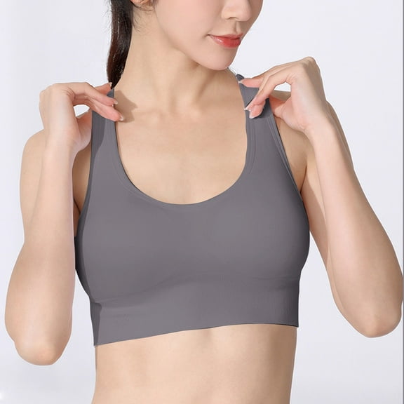 Ahabrexf Bras for Women, Printed Wire-Free Gathered Bra in Large Size for Daily Comfort