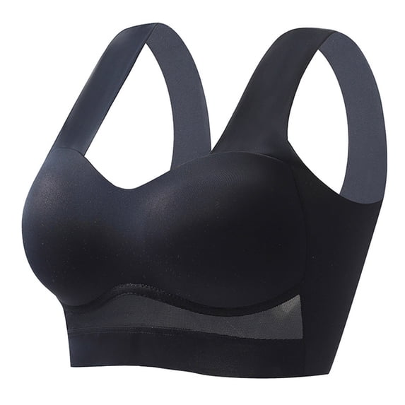 Ahabrexf Solid Color Ice Silk Ventilate Sling Sports Bra without Steel Rim for Women