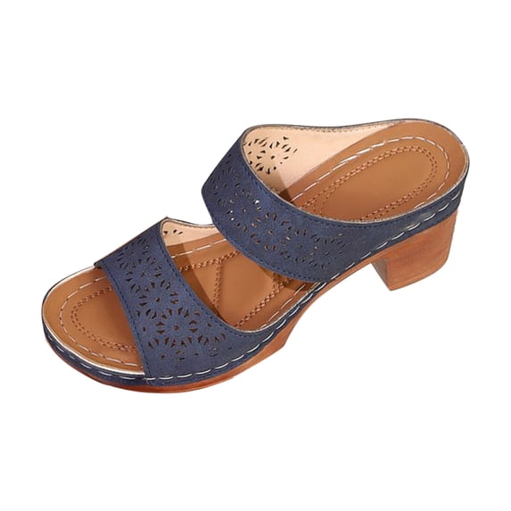 Ahabrexf Women Block Heel Sandals For Women Chunky Open Toe Dress Casual Summer High Heels