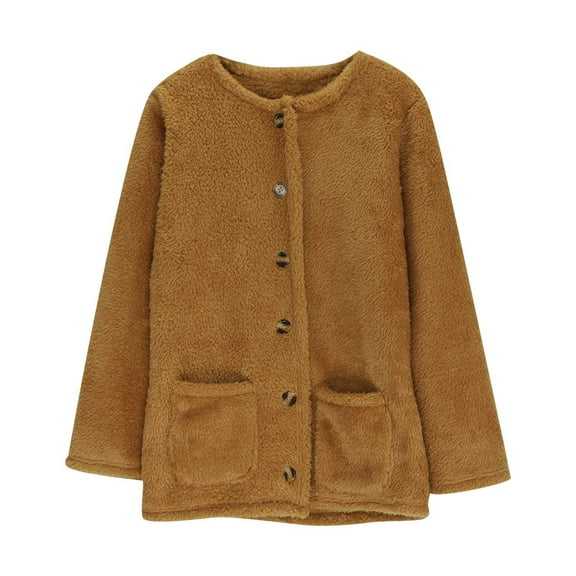 Ahabrexf Plus Size Cardigan, Women Casual Sweater Pockets Buttons Outerwear Coat