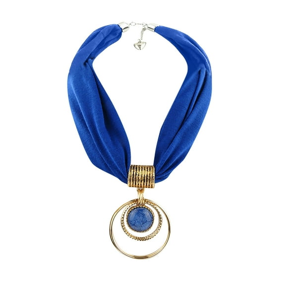 Ahabrexf Women Cotton Linen Necklace Pendant Scarf Ethnic Style Soft Necklace Scarf