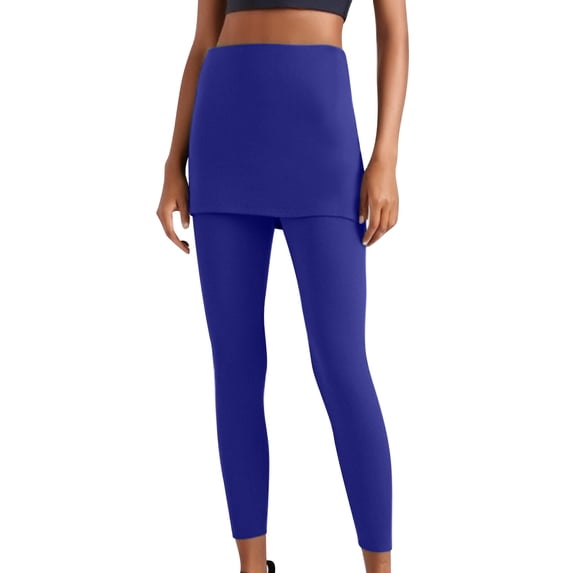 Ahabrexf Plus Size Pants, Fake 2 Pc Bottom Skirt Sports Pants for Women's Casual Wear