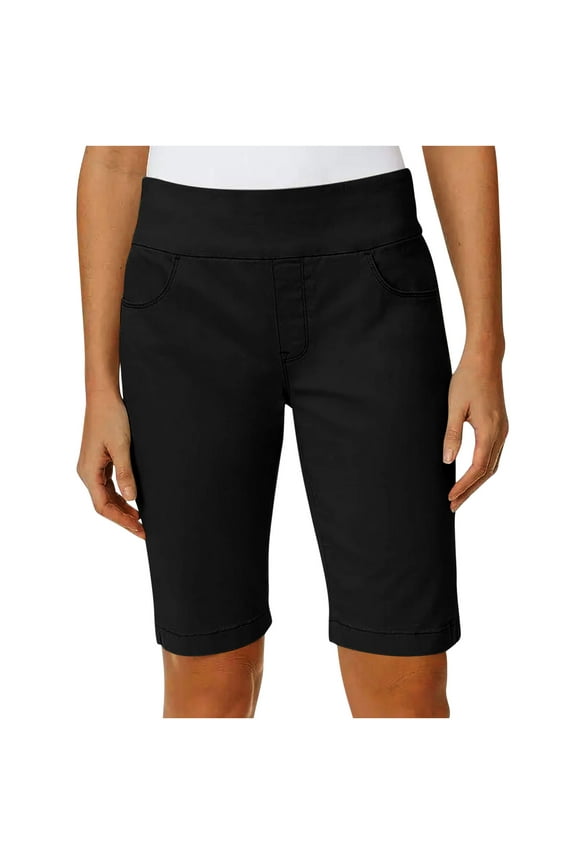 Leggings for Women, Stretch Twill Solid Color Thin Waist Bermuda Shorts with Pockets for Hiking
