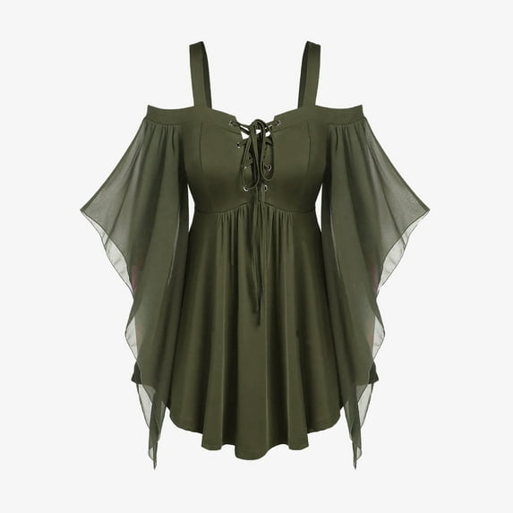 Ahabrexf Womens Tank Tops Women V-Neck Gothic T Tees Short Sleeve Irregular Mesh Bandage Tank Tops Womens Short Sleeve Tops