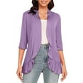 thumbnail image 1 of Ahabrexf Cardigan for Women Women's Cardigan Coat Solid Color Long Sleeve Casual Tops Blouse Light Weight Button Down Cotton Open Front for Daily Wear Blouses for Women, 1 of 6