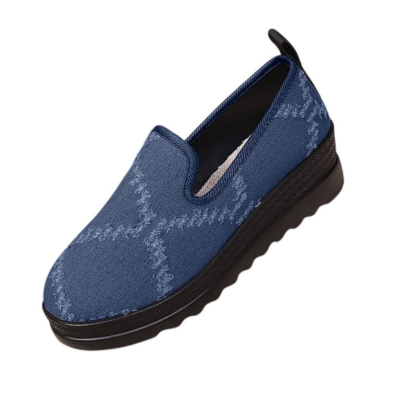 Ahabrexf Women's Casual Breathable Soft Slip-On Sneakers Lightweight Walking Shoes Round Toe Flat Classic Solid Color for Winter Daily Comfort