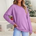 thumbnail image 1 of Ahabrexf Women Casual Tops, Long Sleeve V-Neck Pullover Solid Color Shoulder Sports Sweatshirt, 1 of 5