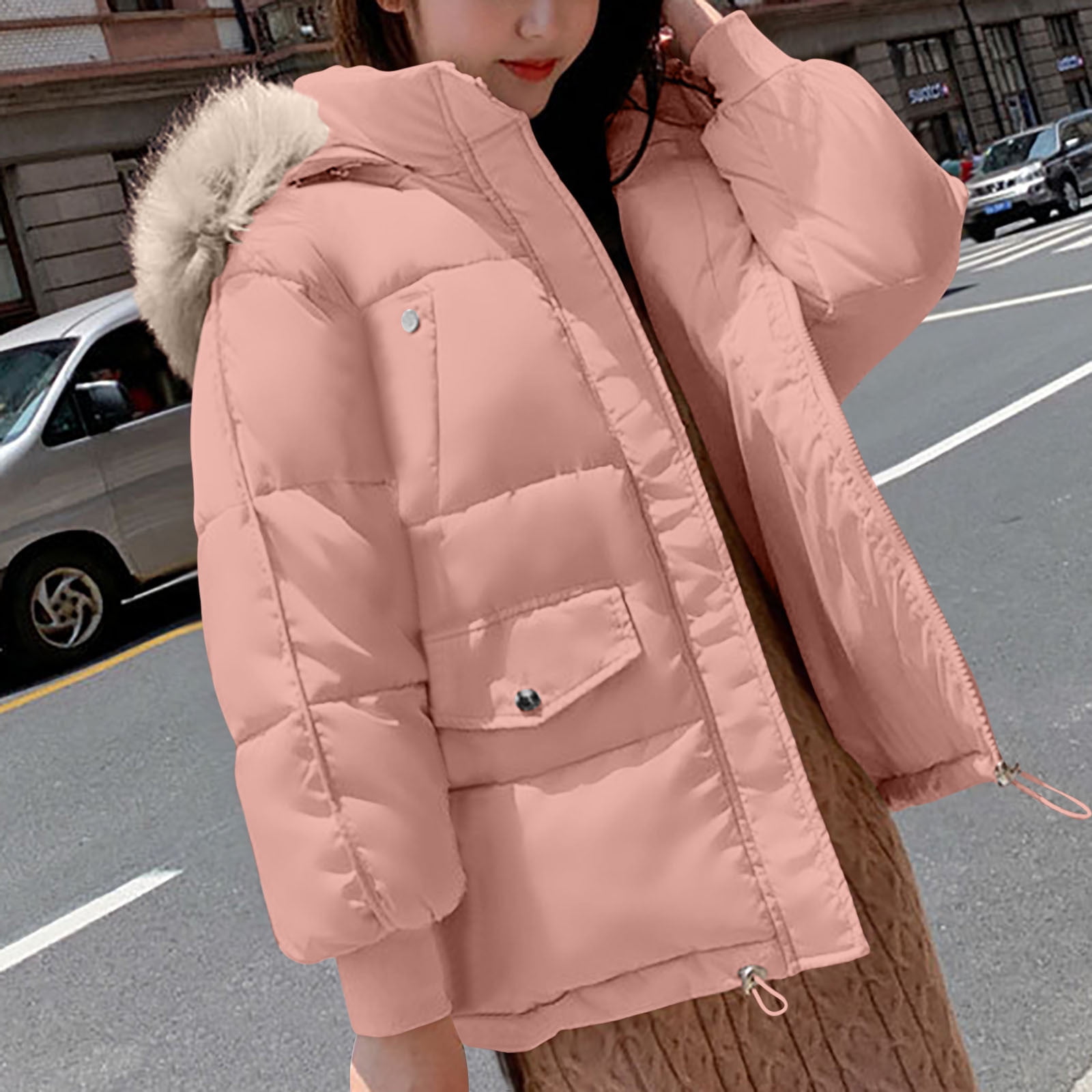 JUNAROSE Womens Zippered Color Block Jacket