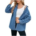 thumbnail image 1 of Ahabrexf Jackets for Women Women's Color Lapel Look Slimmer Sleeve Denim Jacket Denim Jacket for Women, 1 of 8