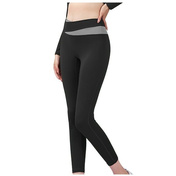 Ahabrexf Pants for Women, Color Block High Waist Hip Lifting Tight Yoga Exercise Fitness Pants