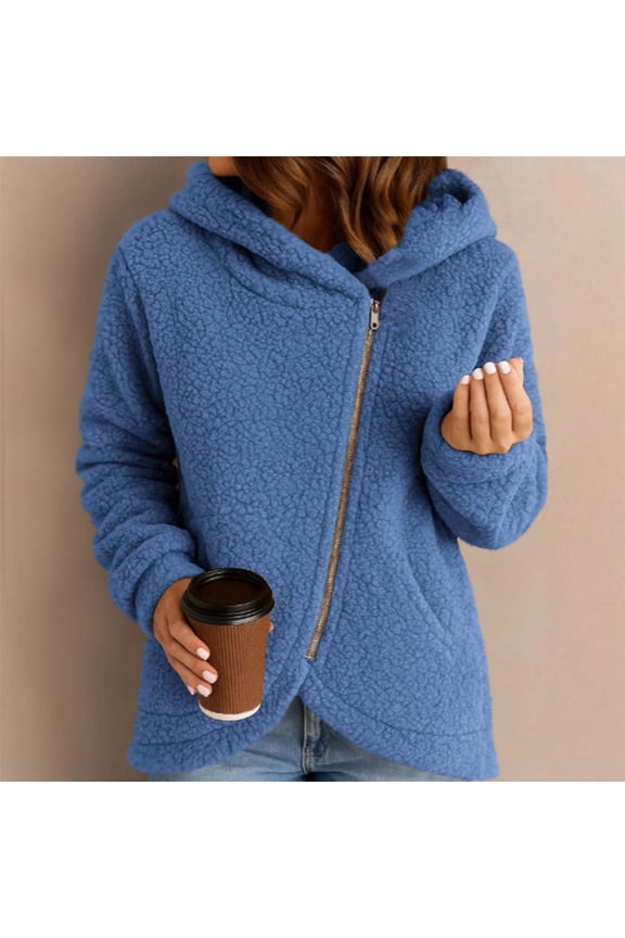 Cardigan for Women, Fall Cold-Weather Fashionable Loose Hooded Zipper Jacket Top