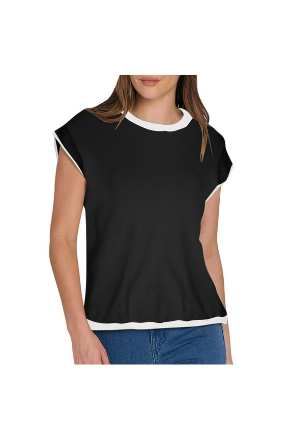 Collar for Women,Fashion Casual Round Neck Solid Color Loose Pullover Sweater Top