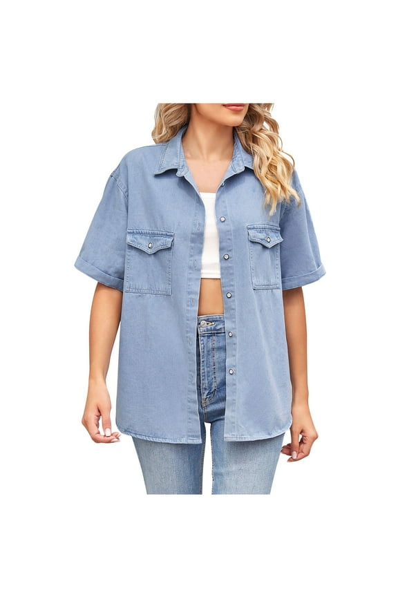 Women's Denim Jackets,Fashion Color Lapel Look Slimmer Sleeve Coat for Daily Casual Wear