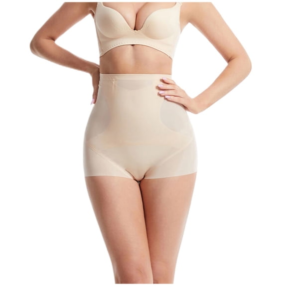 Ahabrexf Womens Underwear Cotton, Large Size High Waist Seamless Double Layer Belly Control Briefs