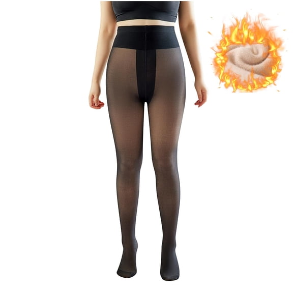 Ahabrexf Leggings for Women, Large Size Fleece Lined Warm Pants with Tummy Control and Butt Lift