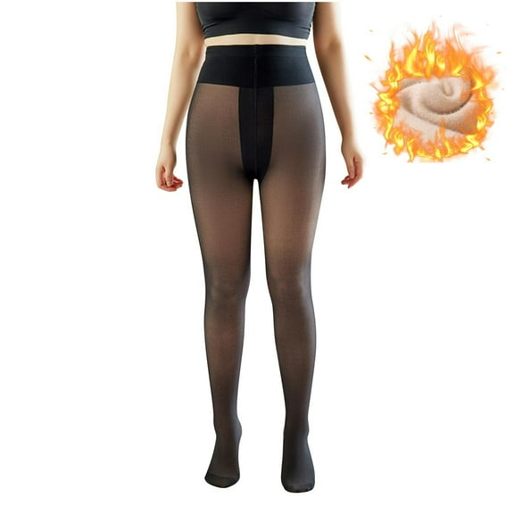 Ahabrexf Leggings for Women, Large Size Fleece Lined Warm Pants with Tummy Control and Butt Lift