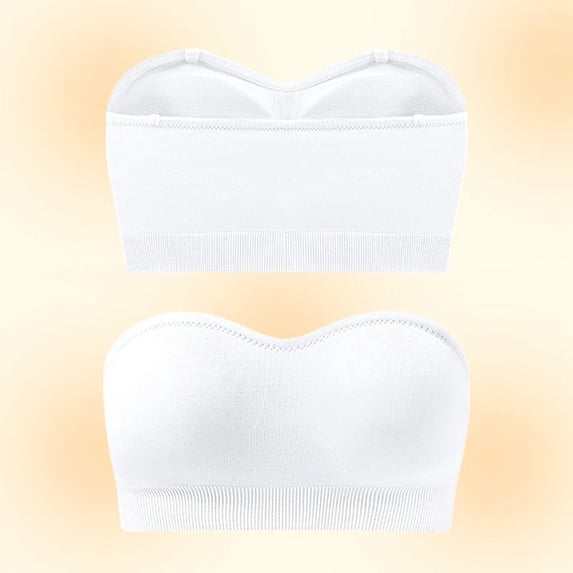 Ahabrexf Bras for Women Women's Large Strapless Bra with Padded Bra, Non Slip Seamless, Steel Ring Bra Rings for Women
