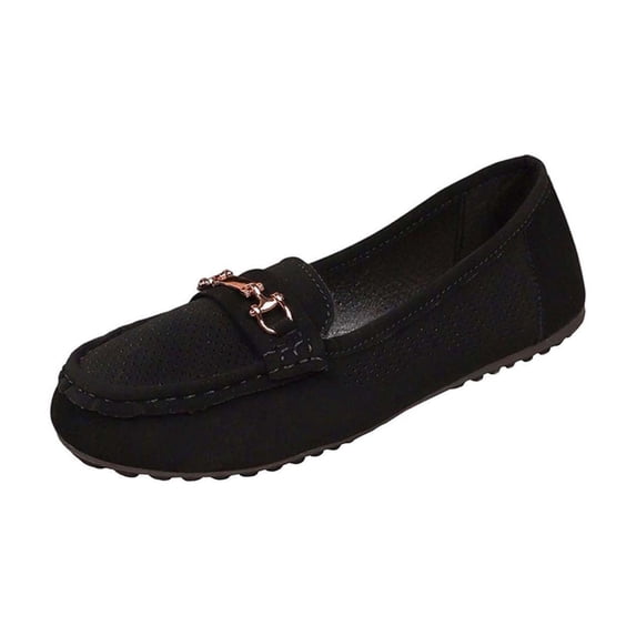 Ahabrexf Women's Lightweight Plus Size Breathable Loafers Slip On Casual Flat Shoes with Soft Sole Non Slip Round Toe for Work and Daily Errands
