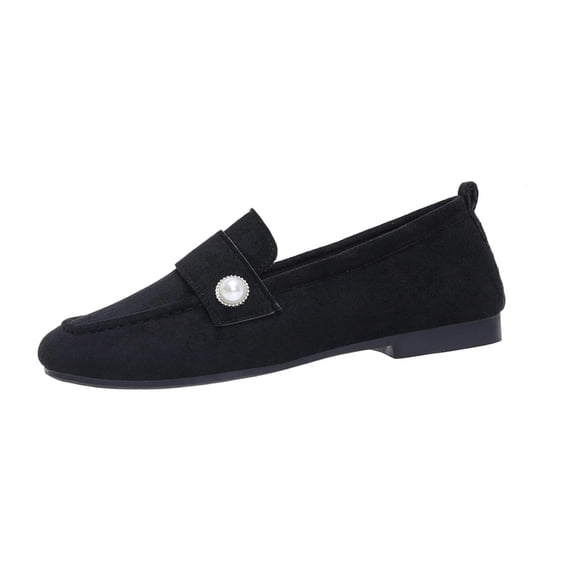 Ahabrexf Women's Loafers Slip On Casual Shoes Round Toe Flat Moccasins with Cushioned Insole Soft Outsole Versatile for Spring Work Daily Commute