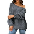 thumbnail image 1 of Ahabrexf Women's Loose Knit Sweater, Comfortable Round Neck, Fashionable Pullover Sweater, Women's Clothing, 1 of 6