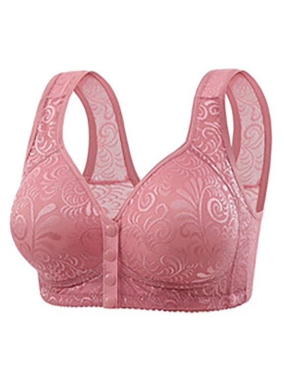 Underwear for Men, New Lace Soft Front Button Print Bra for Middle-Aged and Elderly Women
