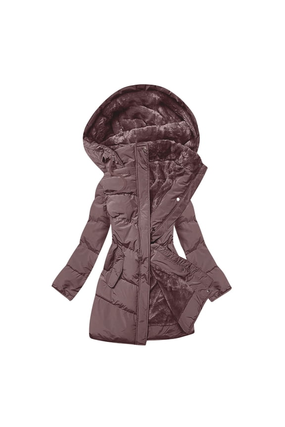 Bras for Women, New Solid Color Long Sleeve Hooded Fashion Padded Jacket for Winter