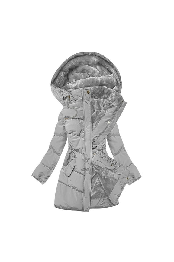 Bras for Women, New Solid Color Long Sleeve Hooded Fashion Padded Jacket for Winter