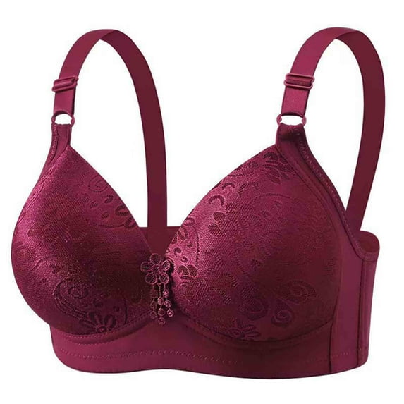 Ahabrexf Bras for Women, Non Steel Lace Stitching Comfortable Breathable Gathered Adjustable Underwear