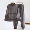 thumbnail image 1 of Ahabrexf Women's Pajama Sets,Women's Pajama Set Solid Turndown Collar Long Sleeve Coat Pants Casual Outfit, 1 of 3