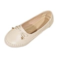 thumbnail image 1 of Ahabrexf Women's Plus Size Loafers Faux Leather Bow Round Toe Slip on Flat Soft Sole Lightweight Breathable Cushioned Casual for Work Office, 1 of 9
