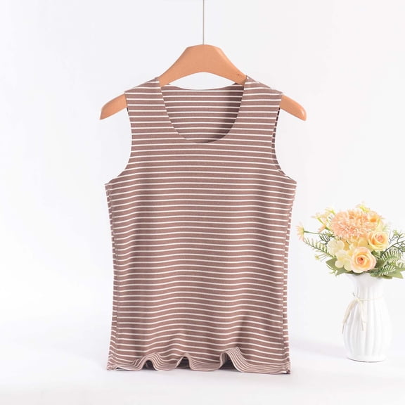 Ahabrexf Women's Sleeveless Tops,Winter Round Neck Comfy Solid Regular Tank Tops