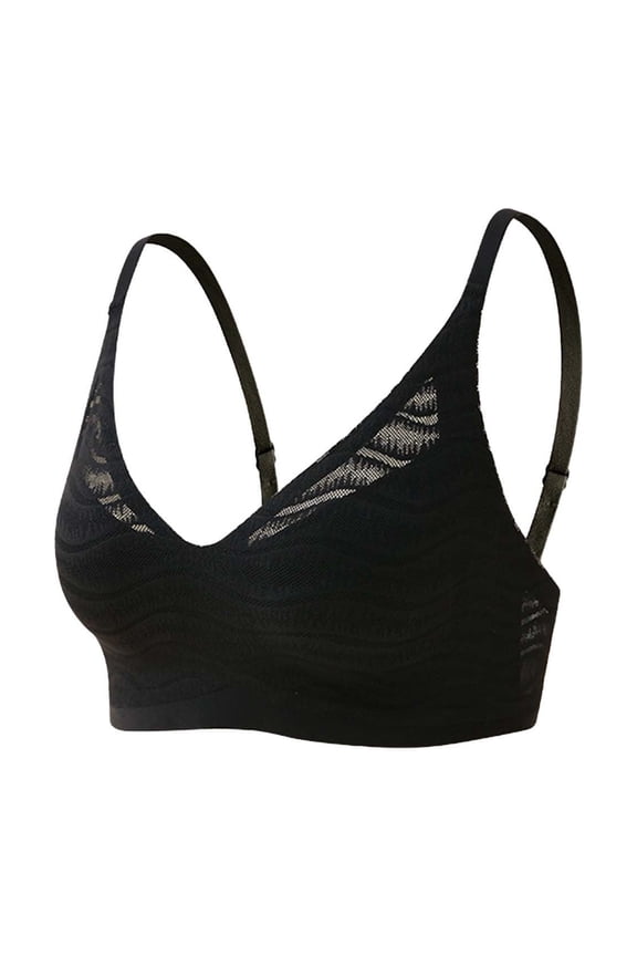 Women's Solid Color 4 Rows Adjustable Wireless Bra for Women, Nylon Lingerie, 4 Season, Hand Wash, 1Pc