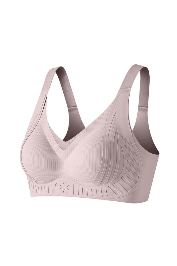 Women's Solid Color Bra for Women 4 Rows Adjustable Wireless Lingerie Everyday Bra 1Pc
