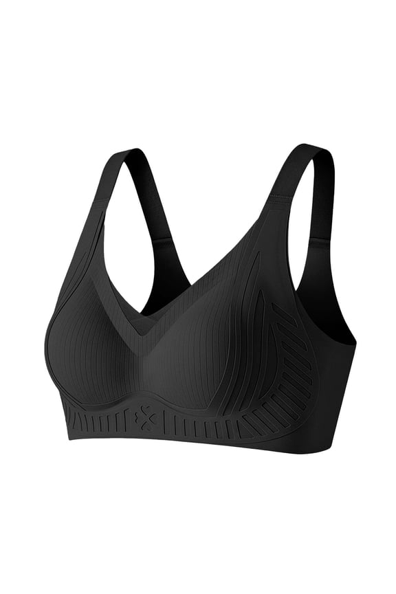 Women's Solid Color Bra for Women 4 Rows Adjustable Wireless Lingerie Everyday Bra 1Pc