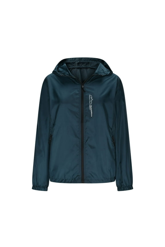 Womens Summer Clothes, Solid Color Casual Sunscreen Long Sleeve Hooded Outwear Jacket