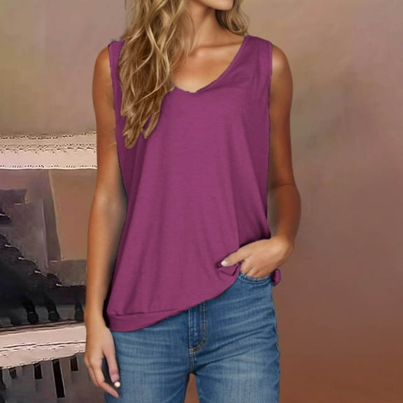 Ahabrexf Women Casual Tops, Solid Color Loose Fit Lightweight Casual Spaghetti Strap Camisole