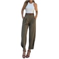 thumbnail image 1 of Ahabrexf Women's Solid Color Fashionable Loose High Waisted Cropped Suit Pants, 1 of 8