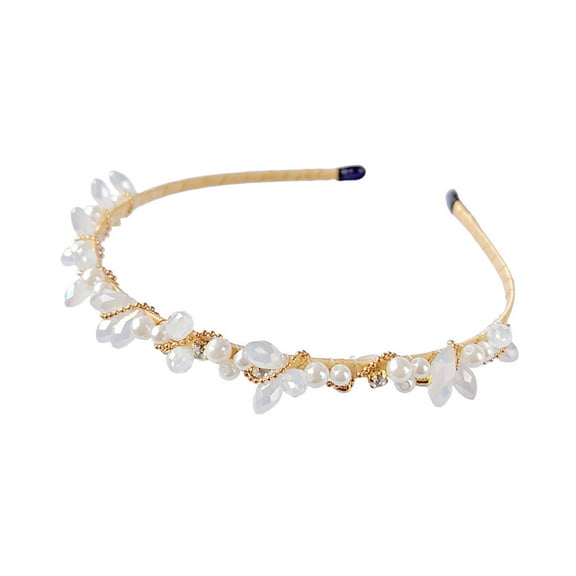 Ahabrexf Hair Claw Clips, Women's Studded Pearl Hand Woven Headband and Headpiece