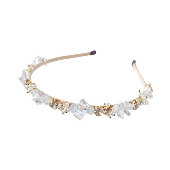 Ahabrexf Santa Headband Women, Studded Pearl Hand Woven Headband and Headpiece