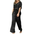 thumbnail image 1 of Ahabrexf Short for Women Casual Summer, Fashion Short Sleeve Solid Color Trousers 2-Pc Suit, 1 of 6