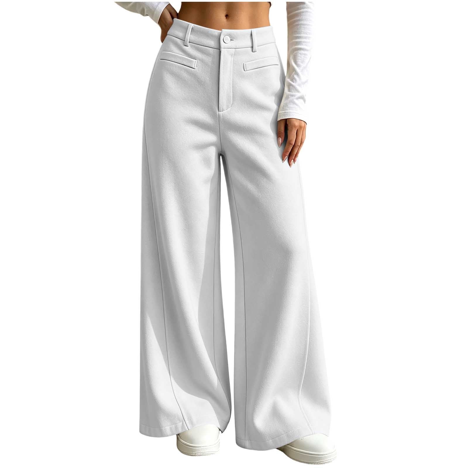 Spring Color Buttons For Crafts Ahabrexf Women's Wide Leg Pants, High Waisted Casual Trousers for Women ...
