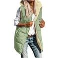 thumbnail image 1 of Ahabrexf Winter Coats for Women Women's Winter Casual Loose Color Pocket Zippered Waistcoat Reversible Long Cotton Coat Long Coats for Women, 1 of 4